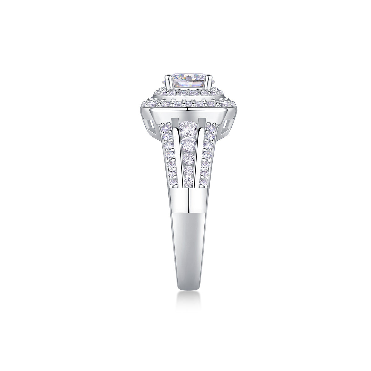 Starry Sky Crown - A Wedding Ring Set With Top-quality 1-carat Moissanite S925 Silver And Platinum-plated Diamond. The Ring Can Be Inspected With A Diamond Pen eprolo