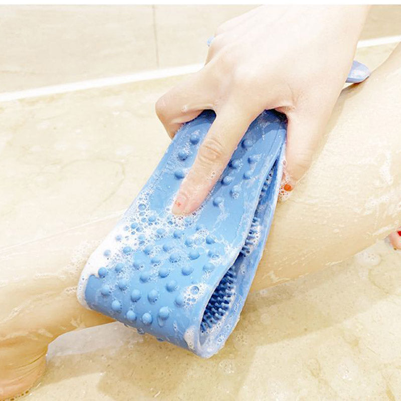 Silicone Back Scrubber Belt | Exfoliating Body Scrubber Strap | Dual-Sided Silicone Bath Belt | Massage Dots Shower Strap | Eco-Friendly Body Exfoliator | Non-Toxic Silicone Shower Belt | High-Temperature Resistant Bath Scrubber​
