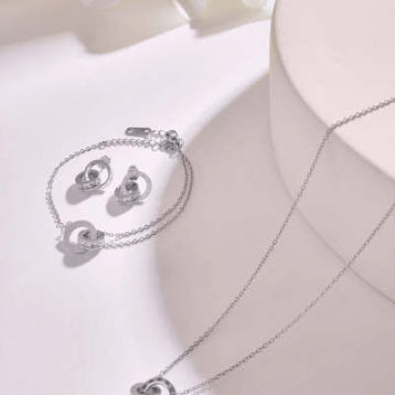 Rome Double Ring Necklace Women Titanium Steel High-end Sense Does Not Fade eprolo