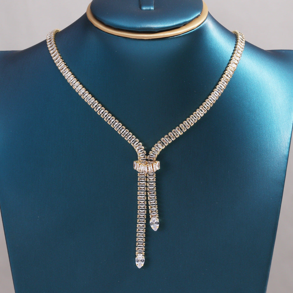 Zircon Fringe Necklace Fashionable Clavicle Chain eprolo