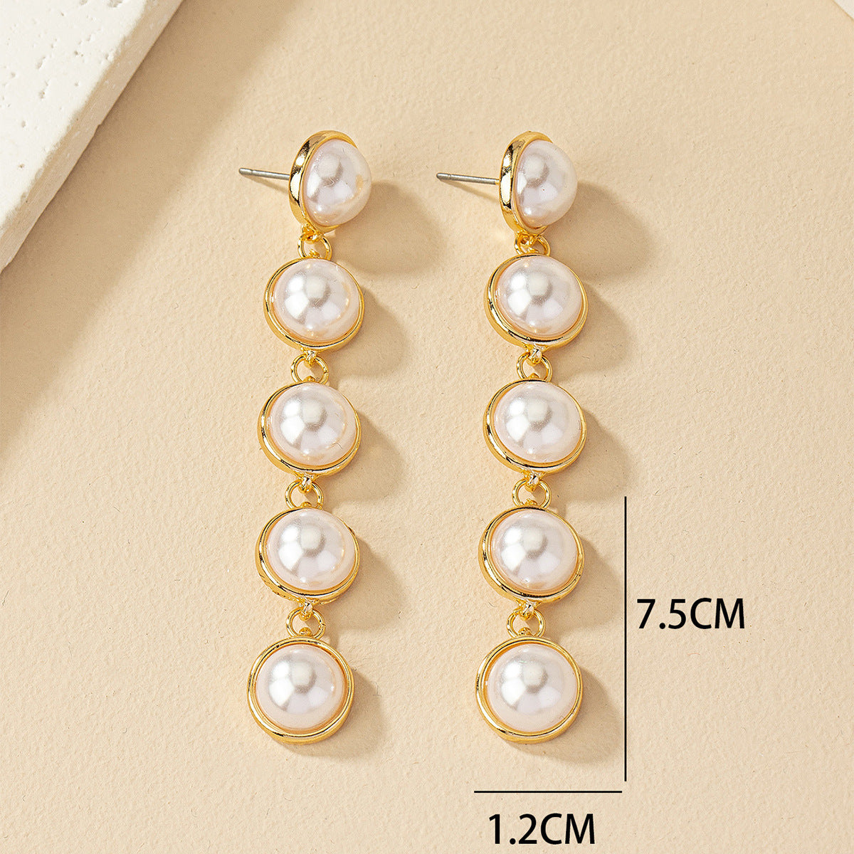 Simple And Stylish Pearl Long Versatile Elegant Tassel Earrings eprolo