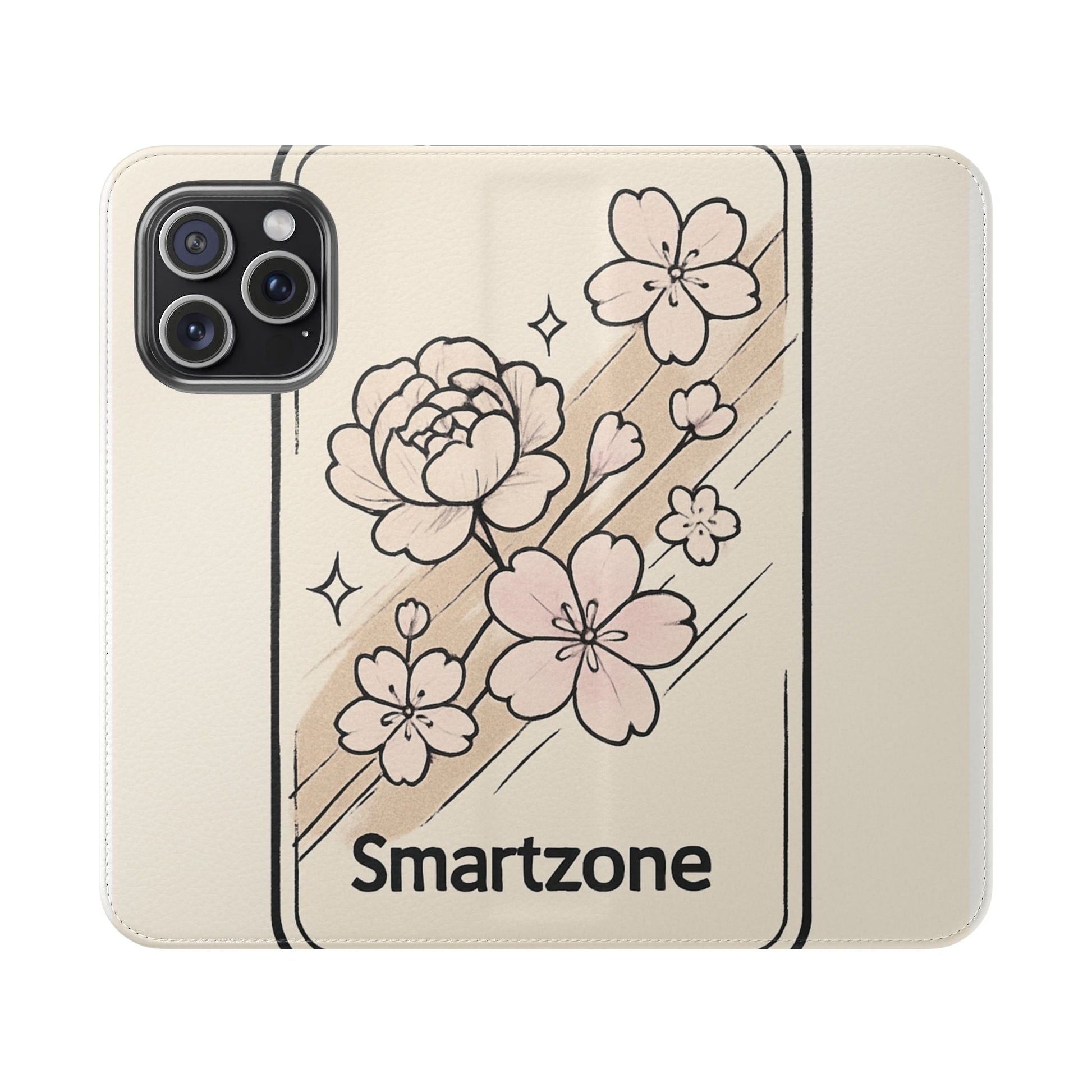 Floral Flip Phone Case — Sakura Rose Wallet Cover Printify