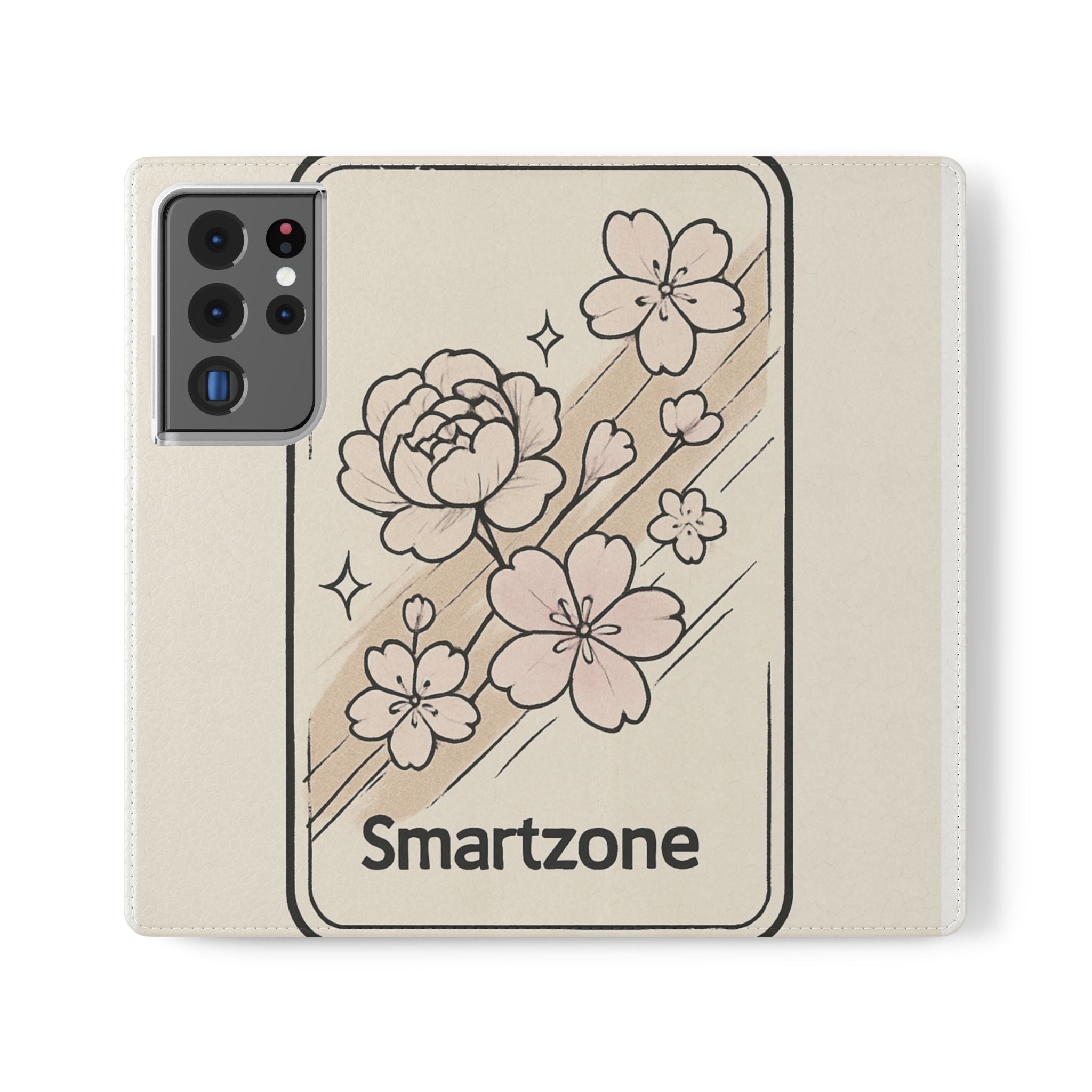 Floral Flip Phone Case — Sakura Rose Wallet Cover Printify