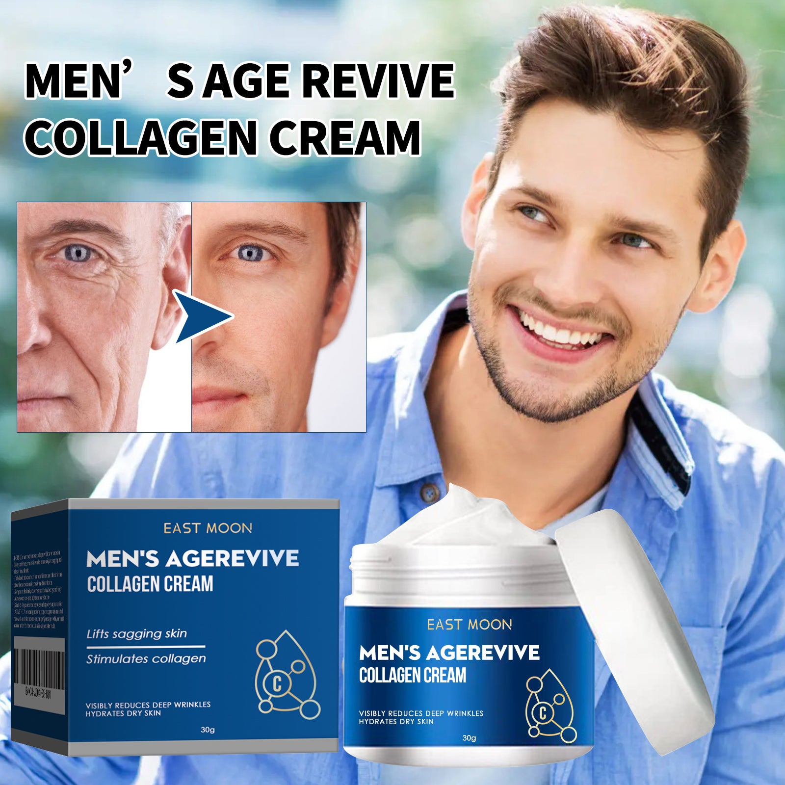 Crème anti-rides au collagène pour hommes - Rituel Serein