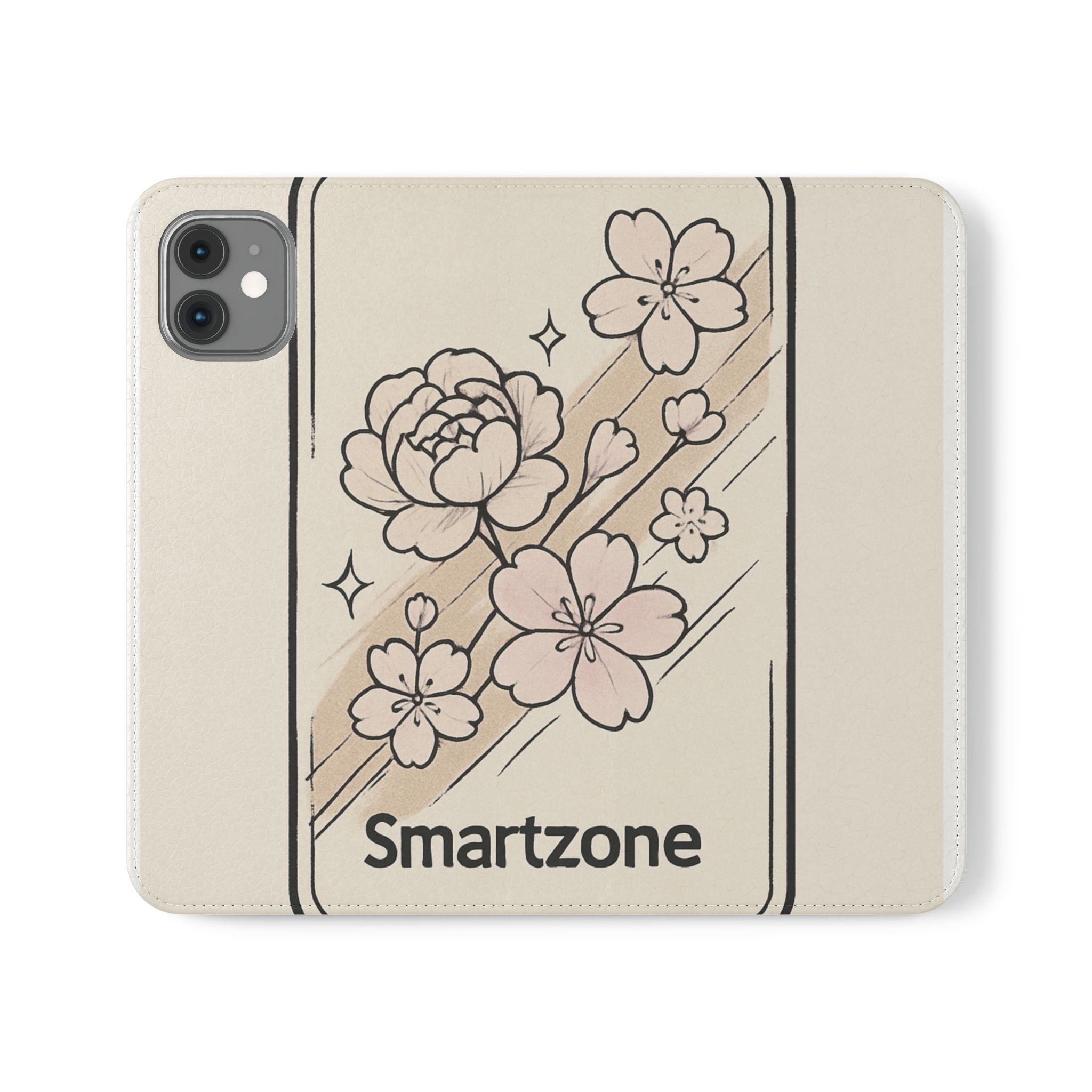 Floral Flip Phone Case — Sakura Rose Wallet Cover Printify