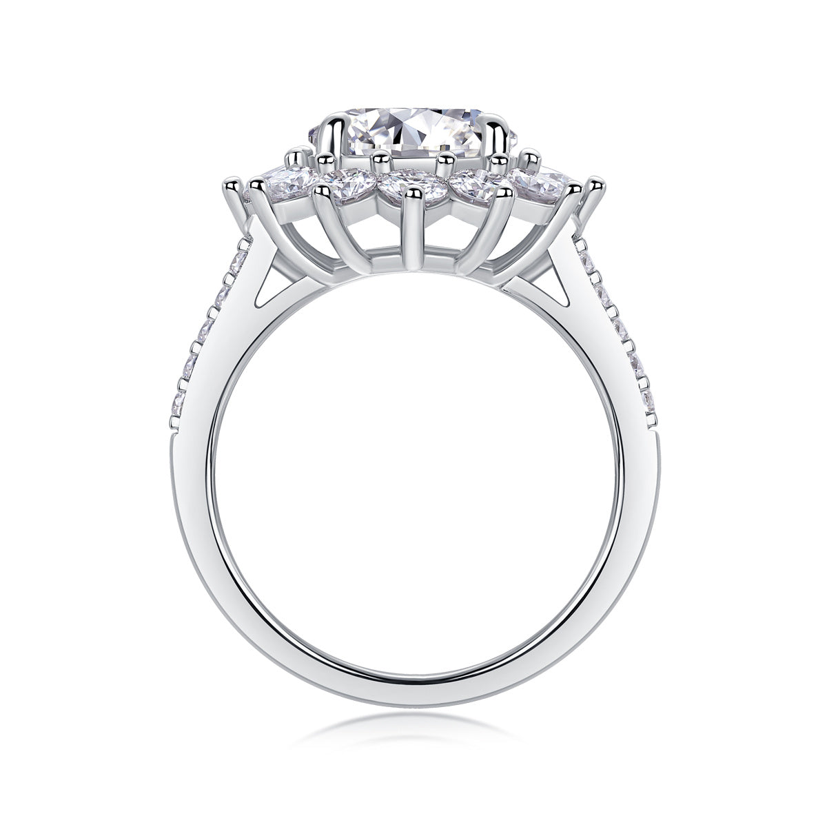 Sunflower - A Wedding Ring Set With Top-quality 3-carat Moissanite S925 Silver And Platinum-plated Diamond. The Ring Can Be Inspected With A Diamond Pen eprolo