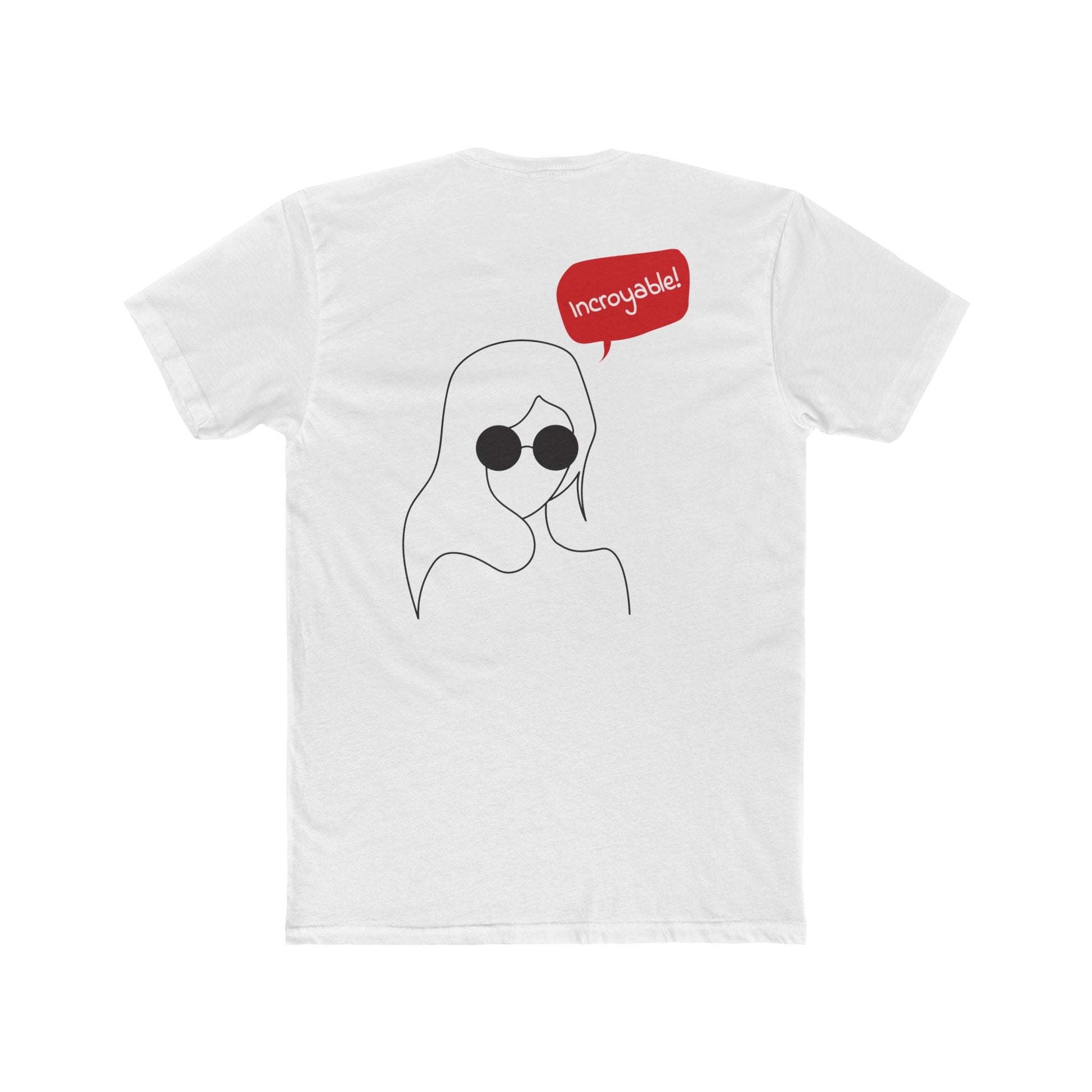 Minimal Line Art Tee — 'Incredible!' Graphic Crewneck T-Shirt Printify