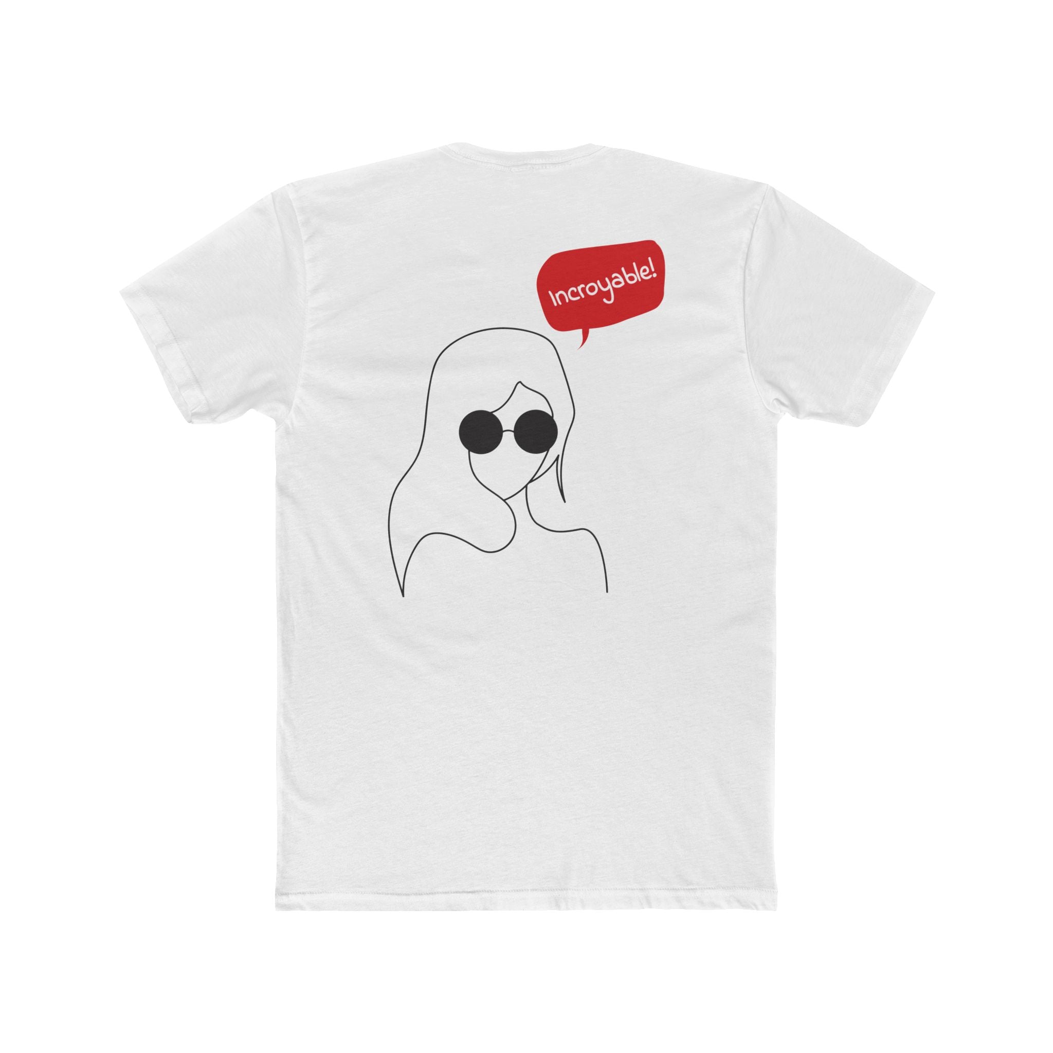 Minimal Line Art Tee — 'Incredible!' Graphic Crewneck T-Shirt Printify