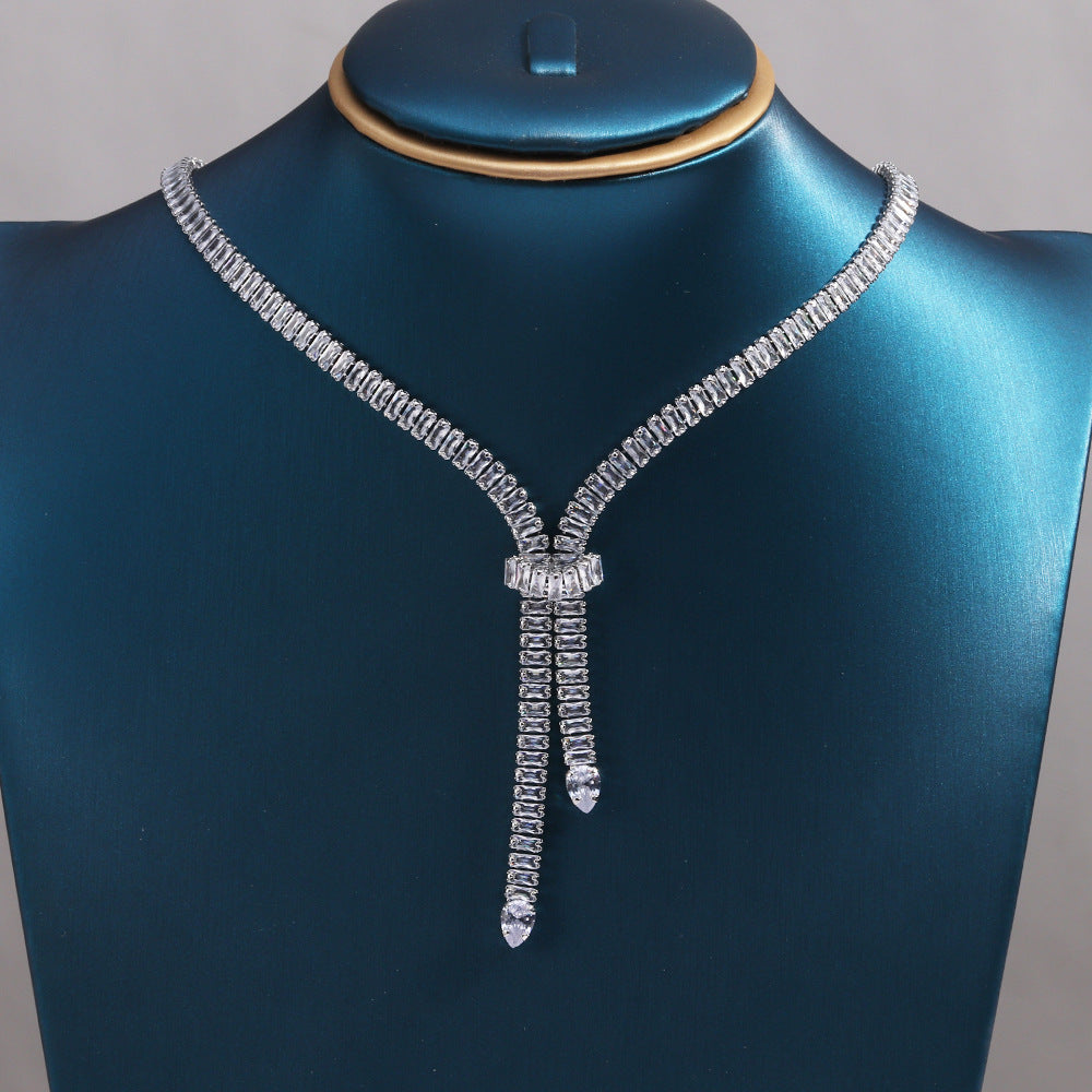 Zircon Fringe Necklace Fashionable Clavicle Chain eprolo