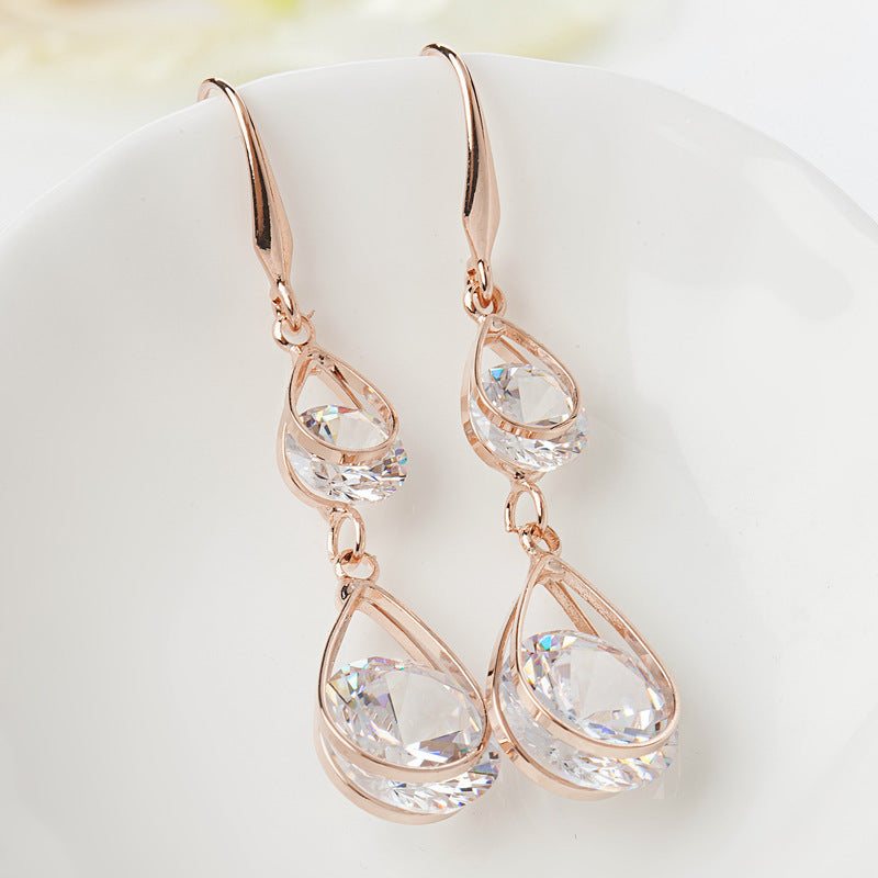 Women's Long Elegant Crystal Earrings eprolo