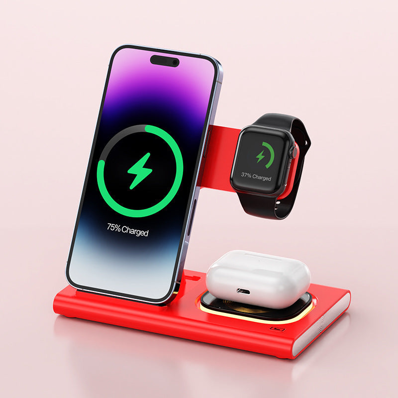 3 IN 1 15W Wireless Charging Charger Magnetic Desktop Night Light Iwatch Fast Charging Stand Gift Customization eprolo