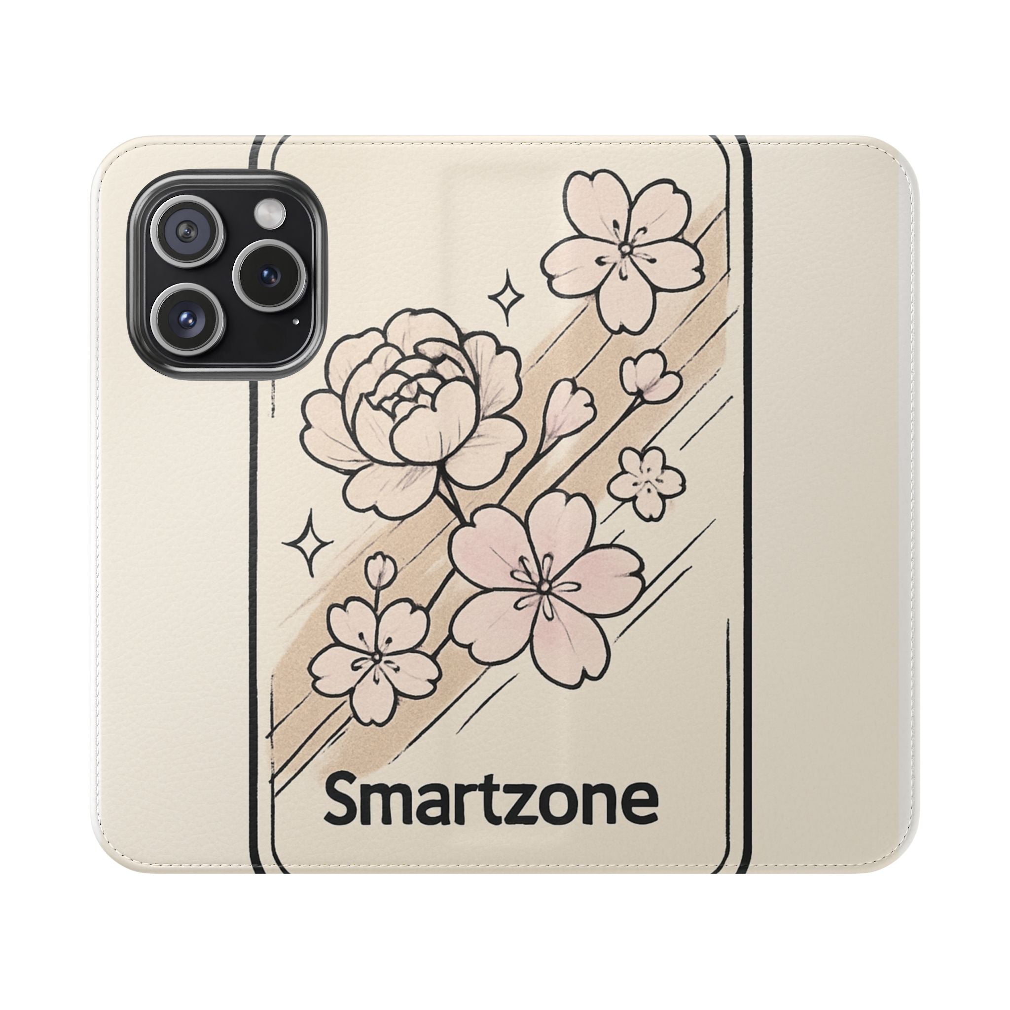 Floral Flip Phone Case — Sakura Rose Wallet Cover Printify