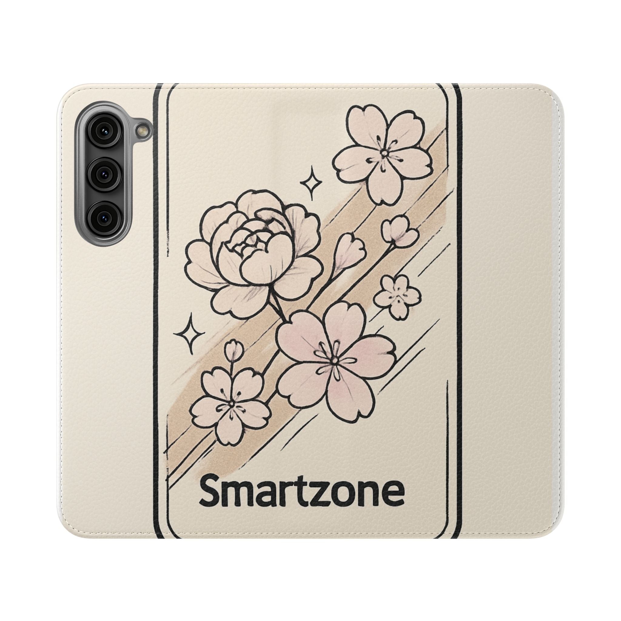 Floral Flip Phone Case — Sakura Rose Wallet Cover Printify