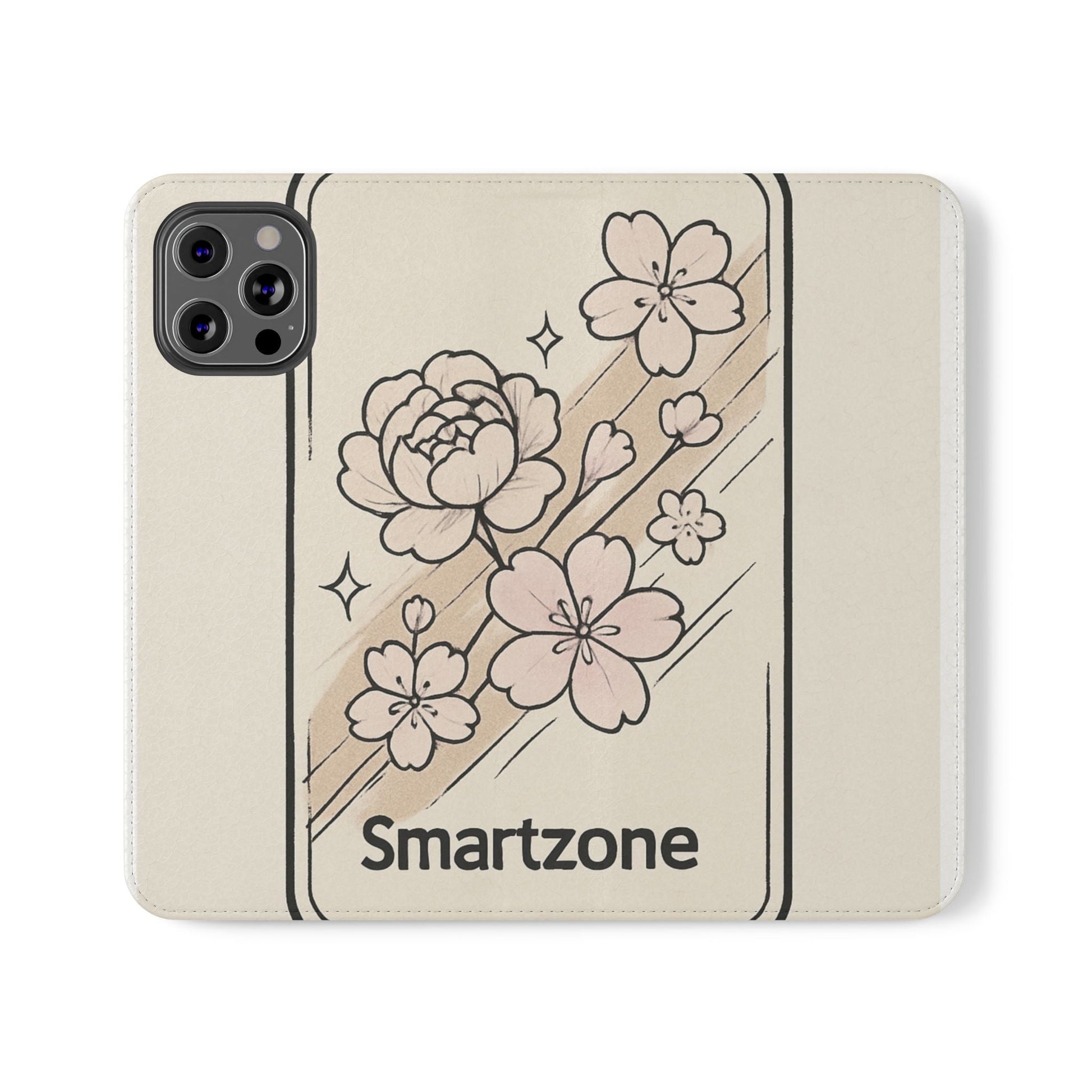 Floral Flip Phone Case — Sakura Rose Wallet Cover Printify