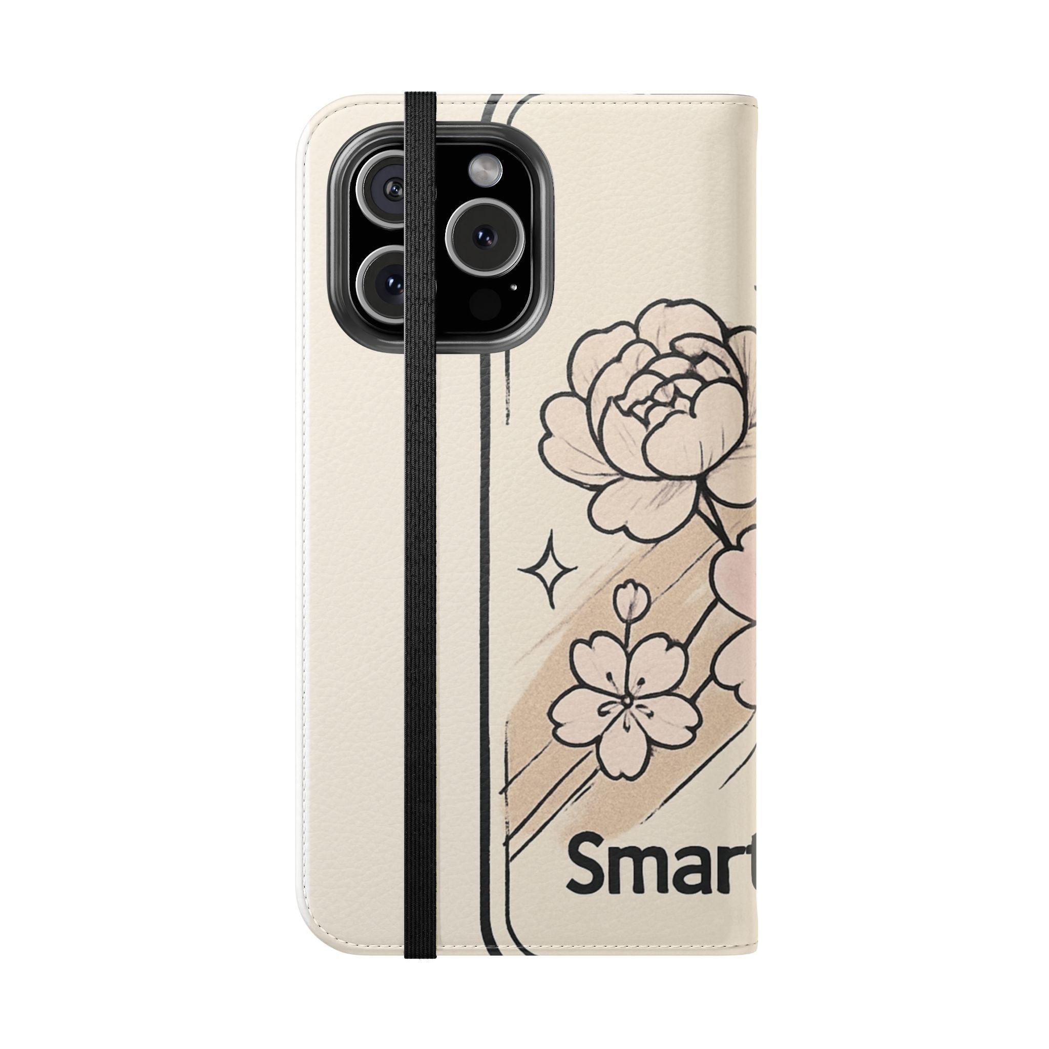 Floral Flip Phone Case — Sakura Rose Wallet Cover Printify