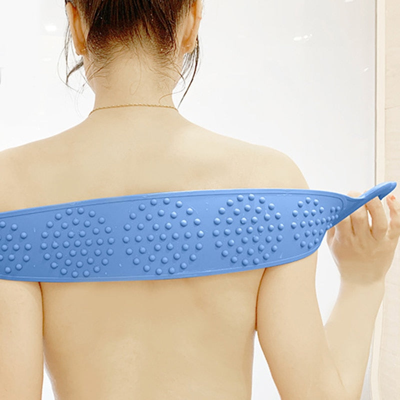 Silicone Back Scrubber Belt | Exfoliating Body Scrubber Strap | Dual-Sided Silicone Bath Belt | Massage Dots Shower Strap | Eco-Friendly Body Exfoliator | Non-Toxic Silicone Shower Belt | High-Temperature Resistant Bath Scrubber​
