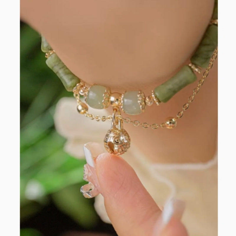 Women's Bell Natural Hetian Jade Bamboo Bracelet eprolo