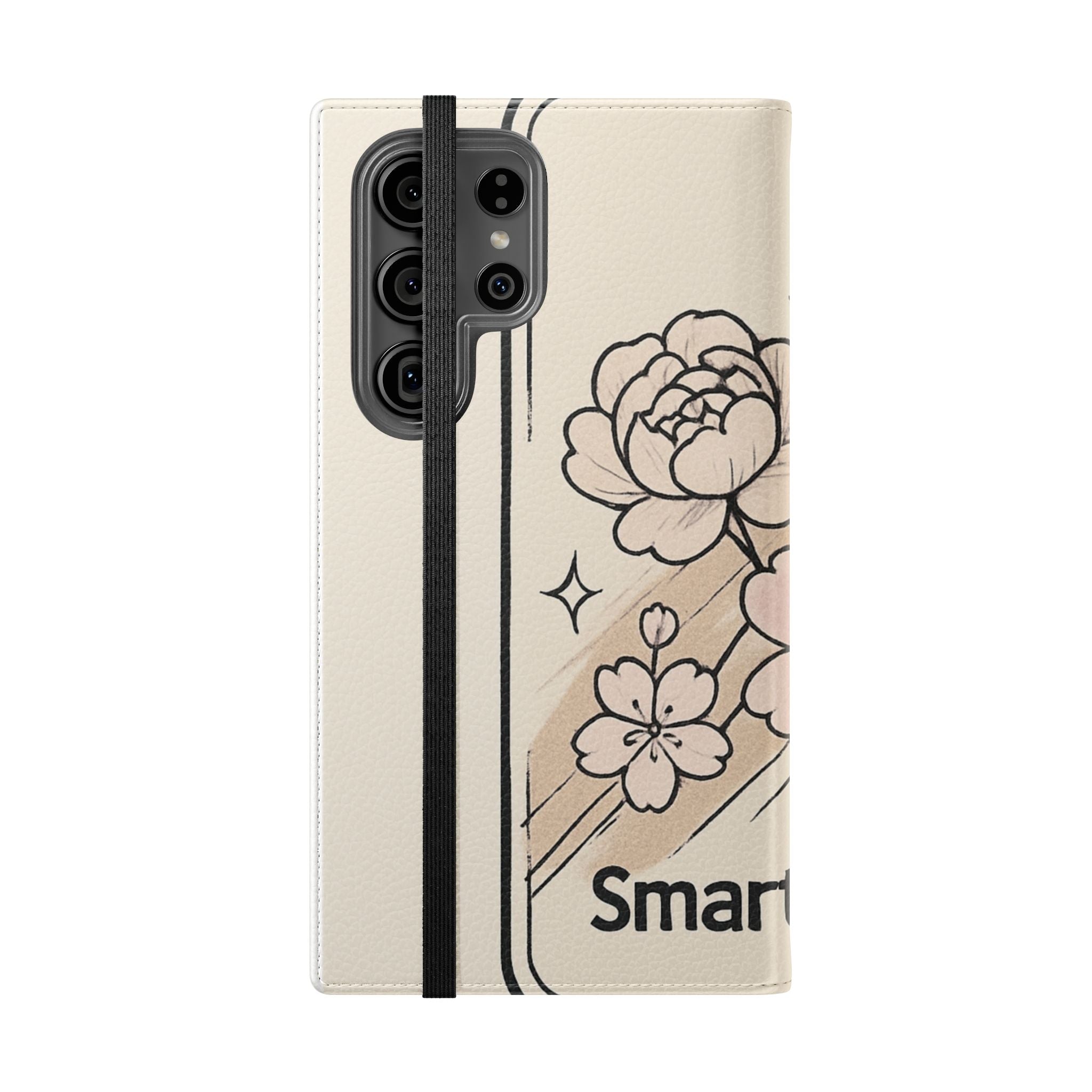 Floral Flip Phone Case — Sakura Rose Wallet Cover Printify