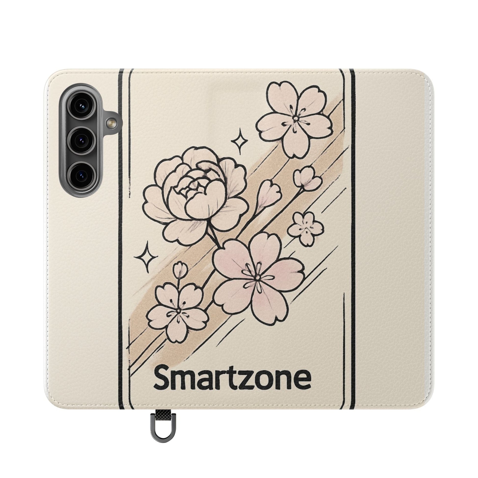 Floral Flip Phone Case — Sakura Rose Wallet Cover Printify