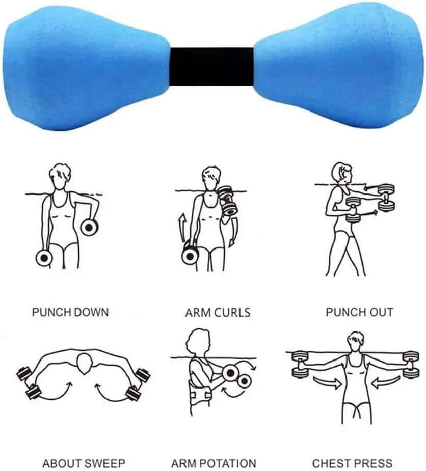 Aquatic Foam Dumbbells | Pool Resistance Weights | Water Aerobics Hand Weights | EVA Foam Water Dumbbells | Swimming Pool Exercise Weights | Aqua Fitness Dumbbells | Water Therapy Weights | Floating Pool Dumbbells​


