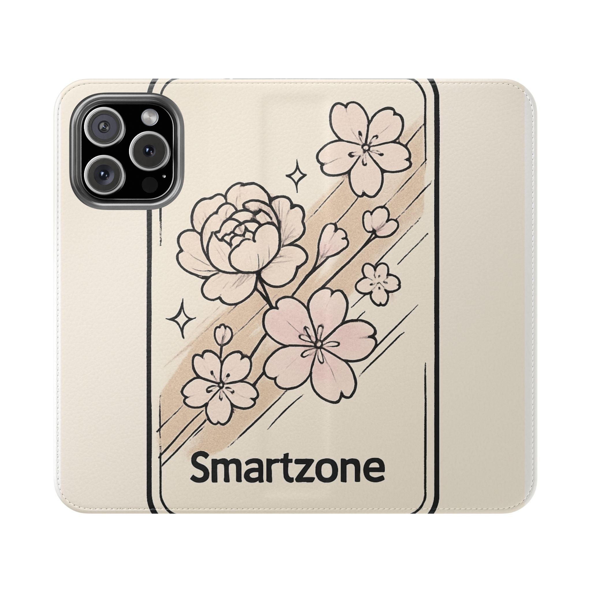 Floral Flip Phone Case — Sakura Rose Wallet Cover Printify