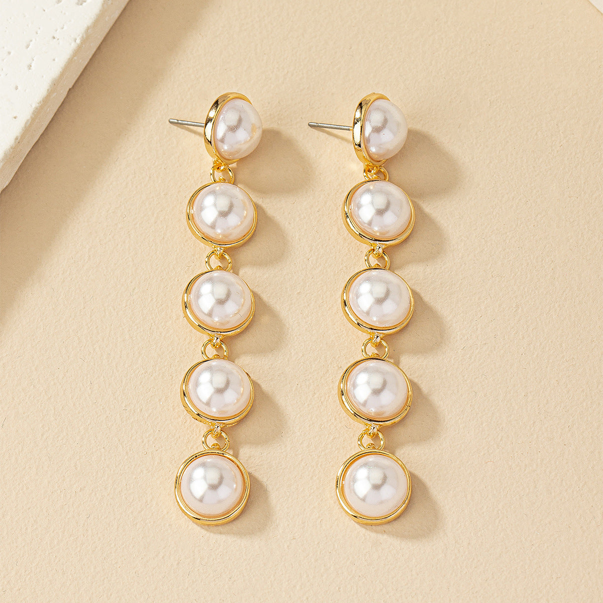 Simple And Stylish Pearl Long Versatile Elegant Tassel Earrings eprolo