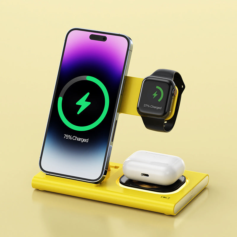 3 IN 1 15W Wireless Charging Charger Magnetic Desktop Night Light Iwatch Fast Charging Stand Gift Customization eprolo