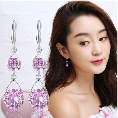 Women's Long Elegant Crystal Earrings eprolo