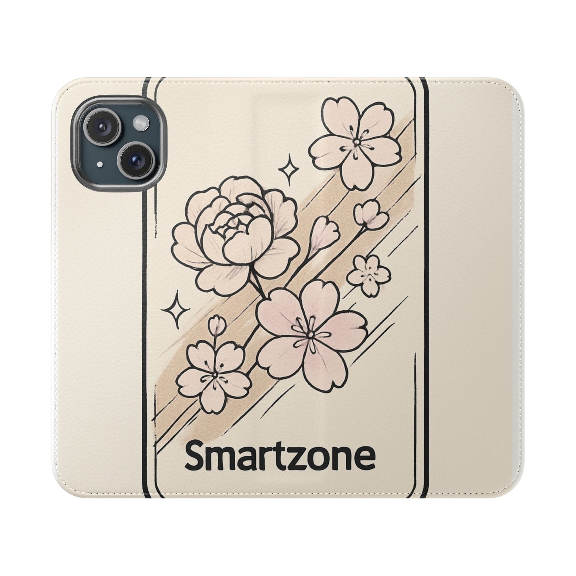Floral Flip Phone Case — Sakura Rose Wallet Cover Printify