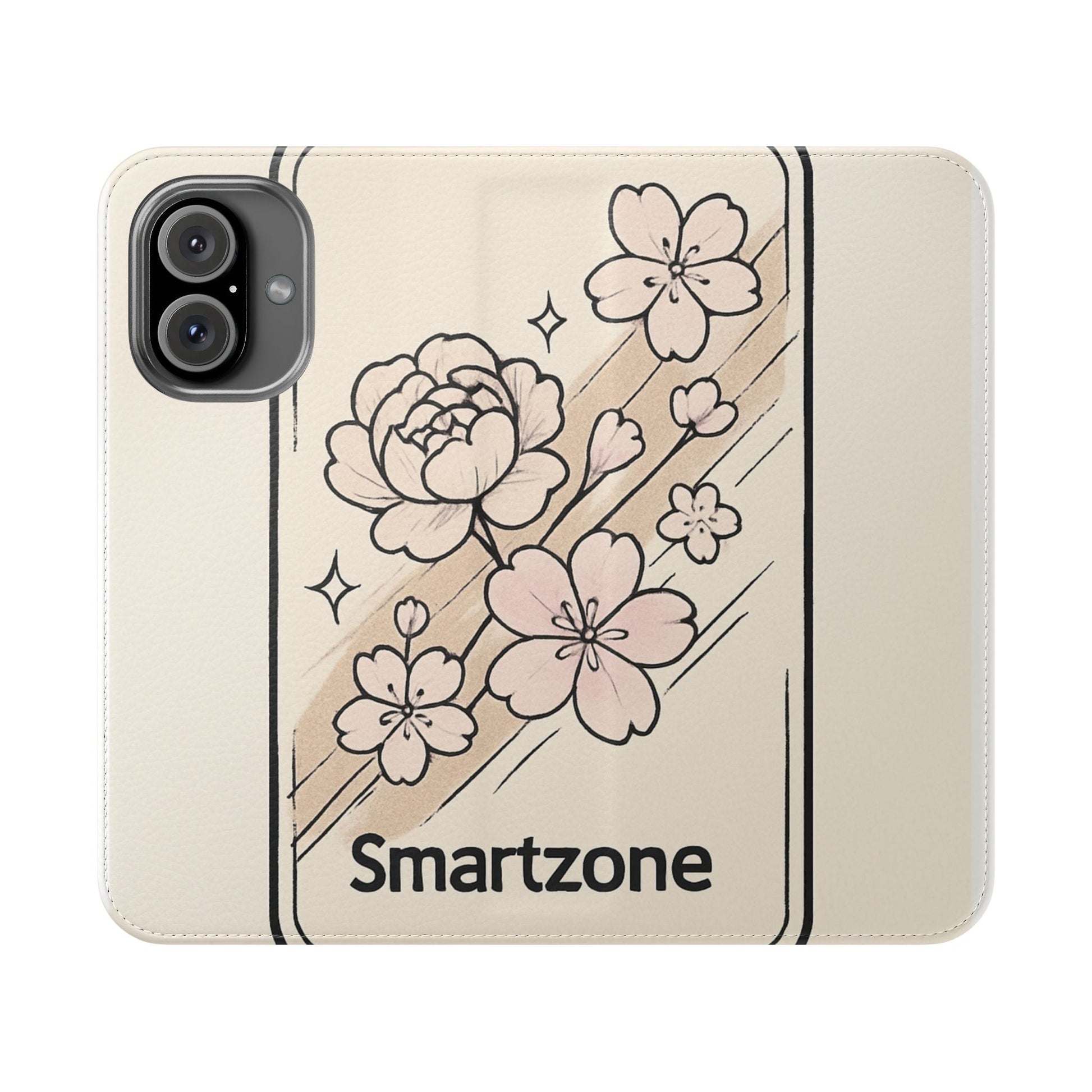 Floral Flip Phone Case — Sakura Rose Wallet Cover Printify