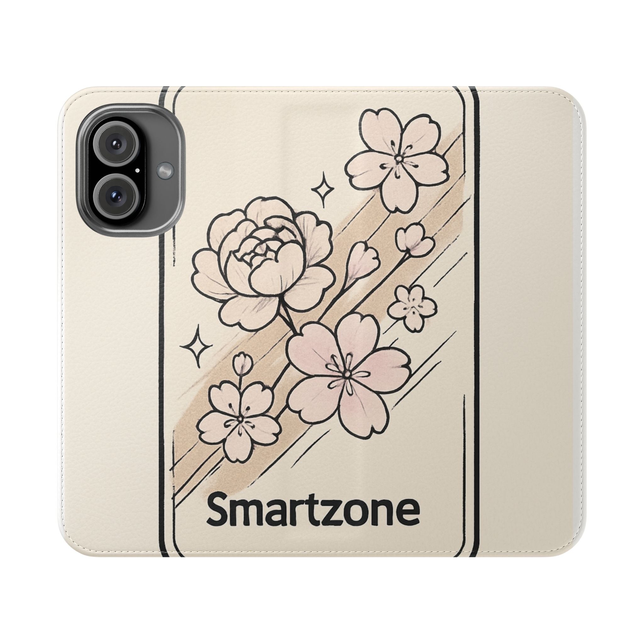 Floral Flip Phone Case — Sakura Rose Wallet Cover Printify