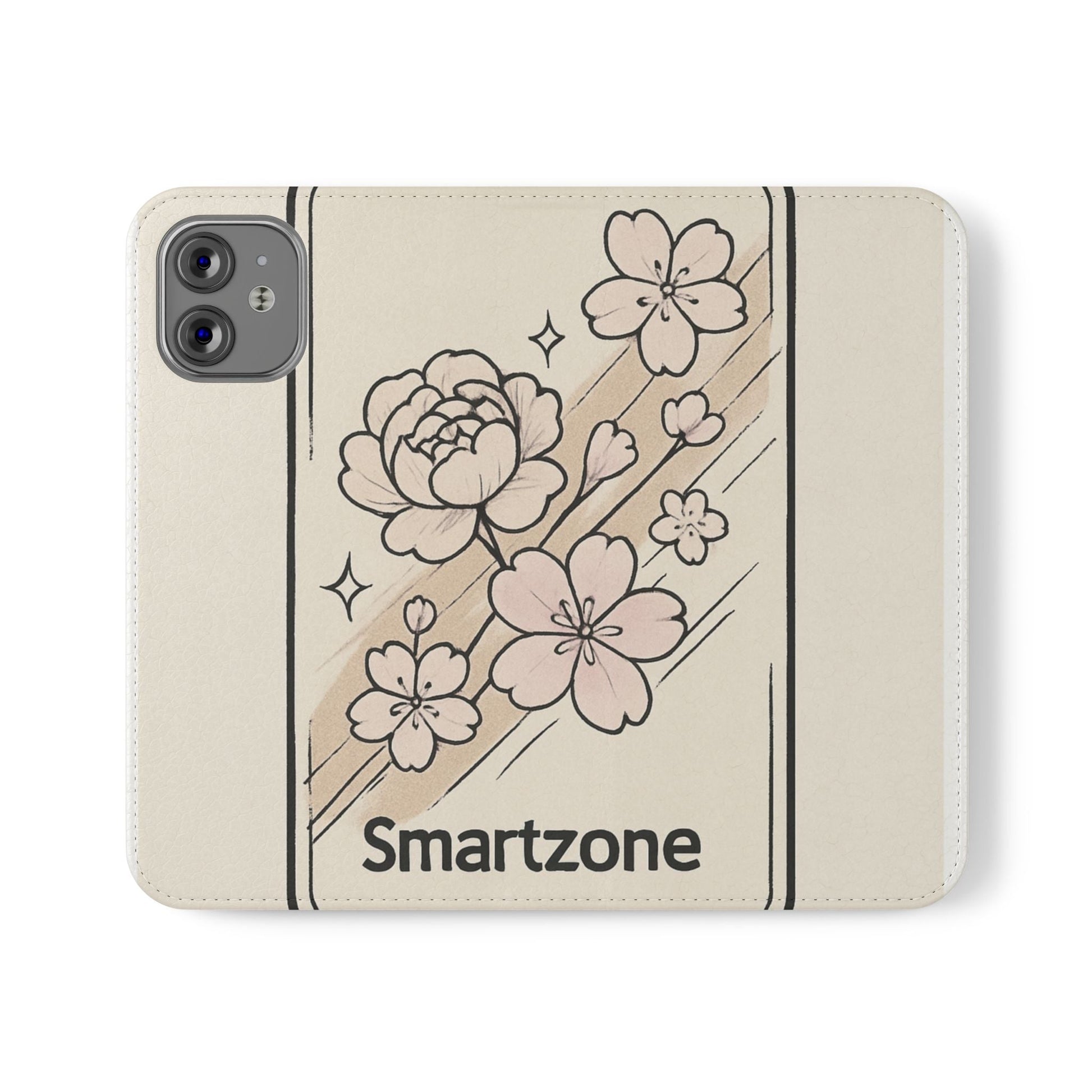 Floral Flip Phone Case — Sakura Rose Wallet Cover Printify