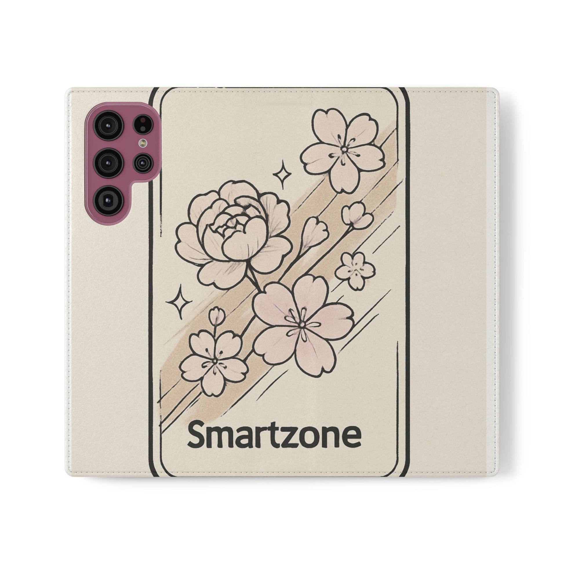 Floral Flip Phone Case — Sakura Rose Wallet Cover Printify