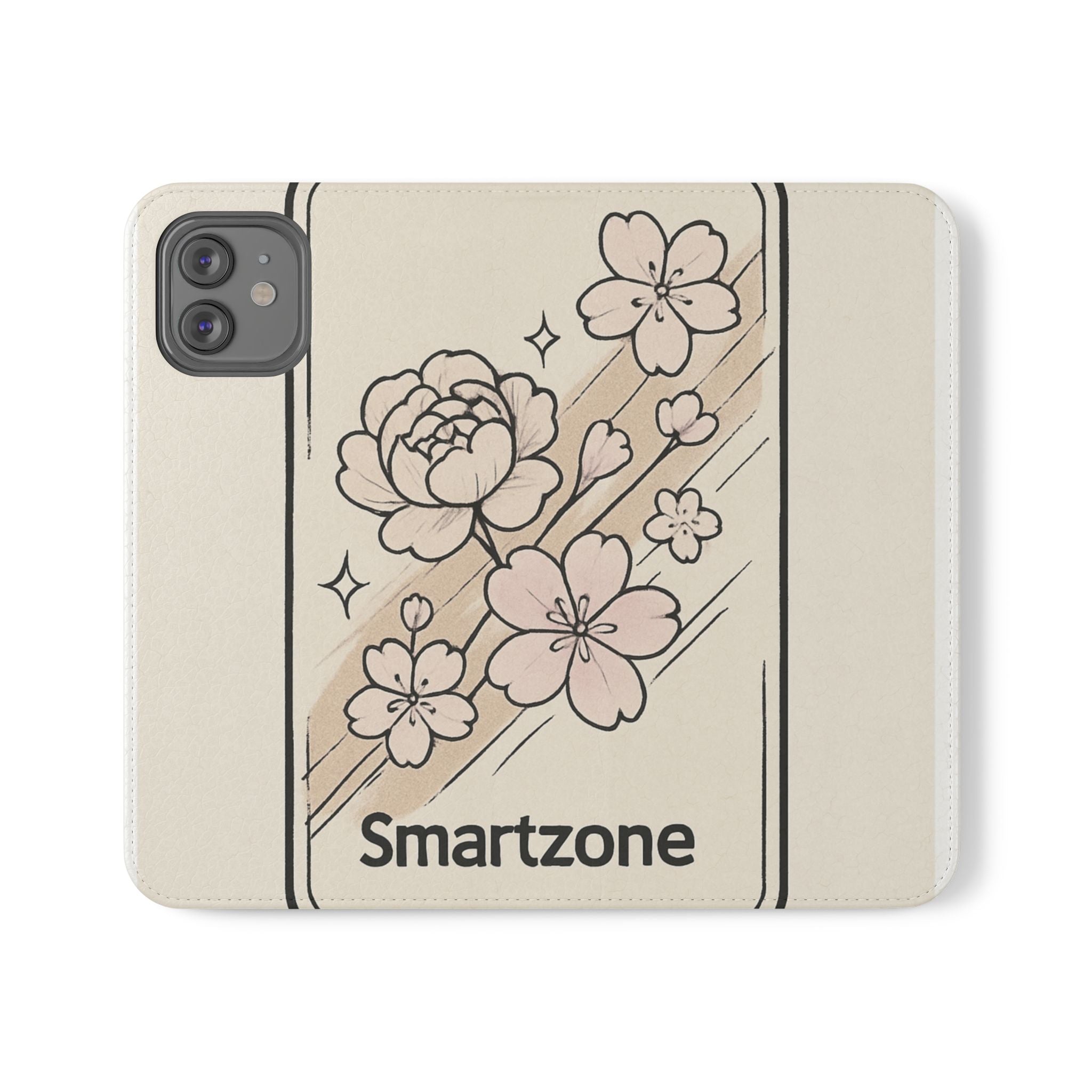 Floral Flip Phone Case — Sakura Rose Wallet Cover Printify