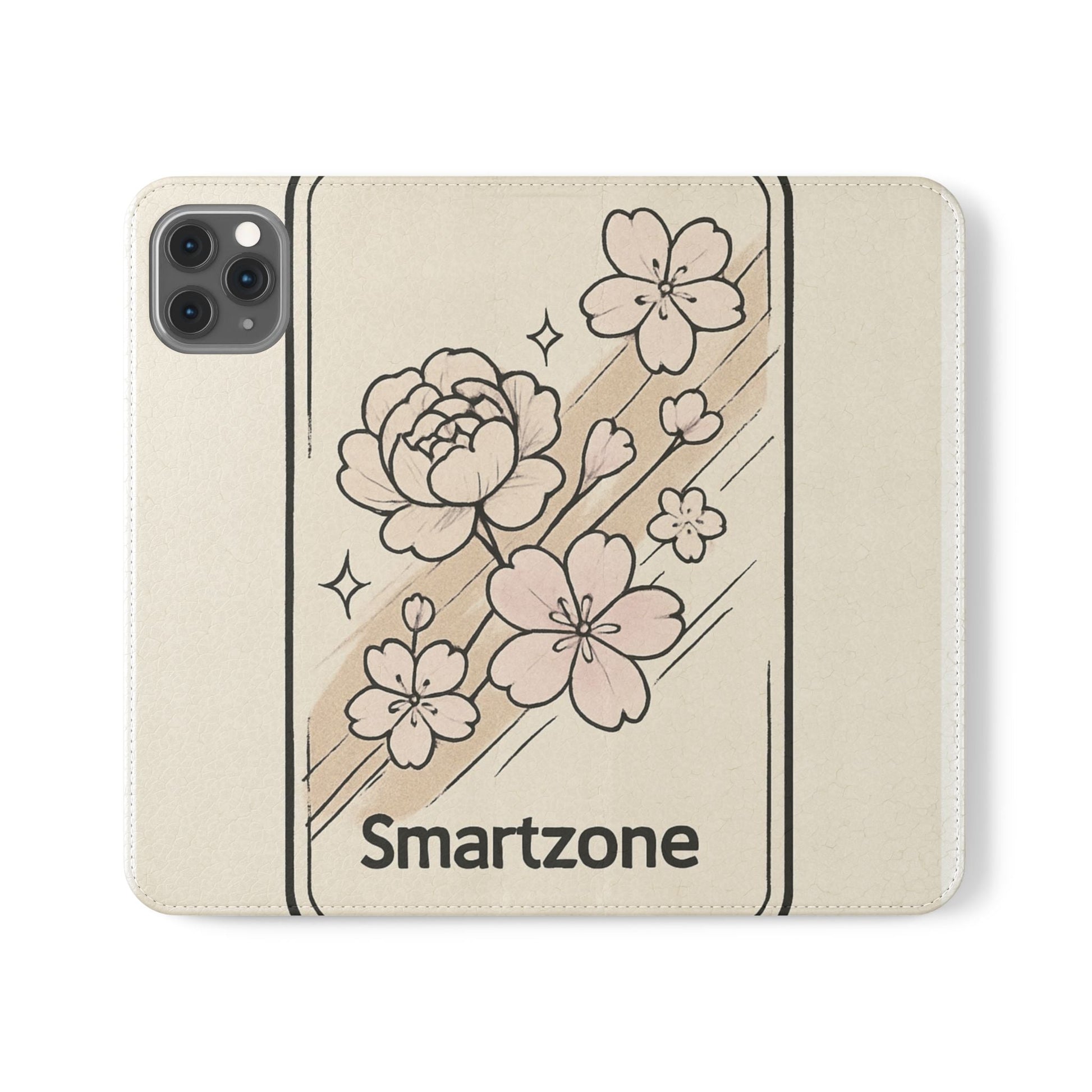 Floral Flip Phone Case — Sakura Rose Wallet Cover Printify
