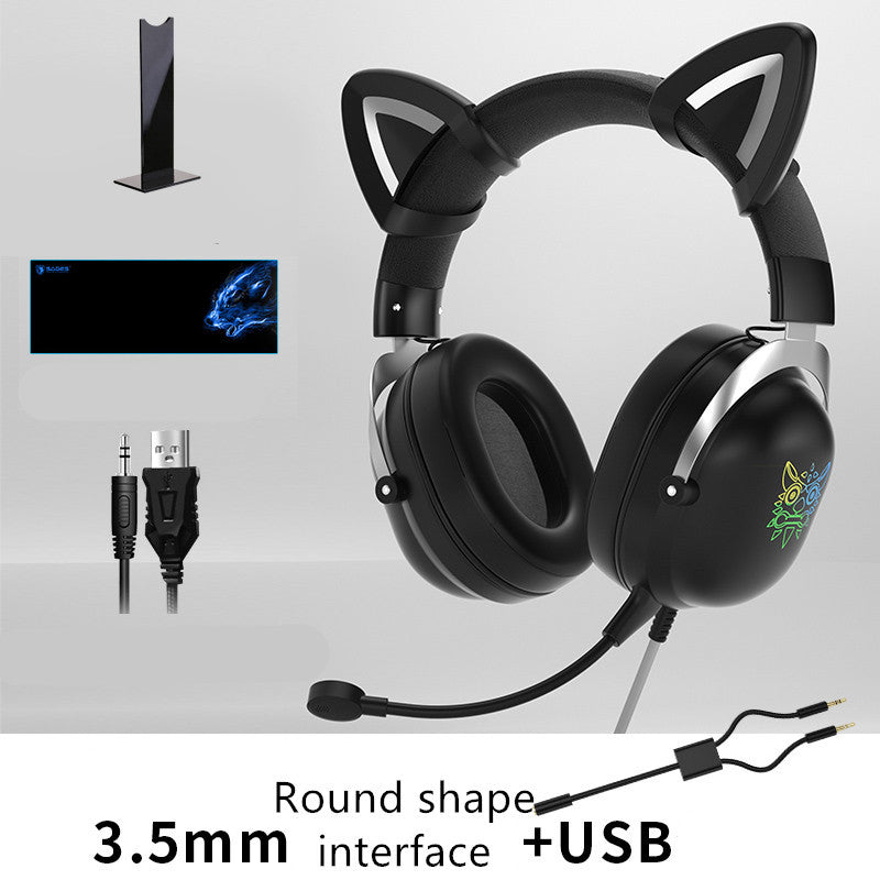 Head-mounted Gaming Gaming Cute Girls Wired Computer Headset eprolo