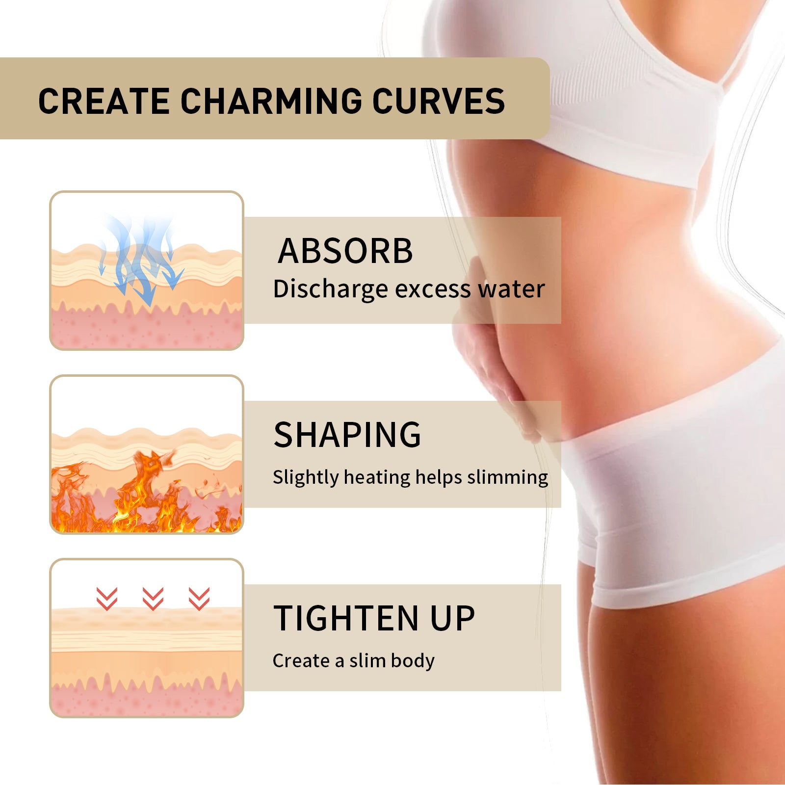 Body Slimming Tightening Gel, Firming Arms Worship Meat Belly Highlights Body Curves Slimming Gel - Rituel Serein