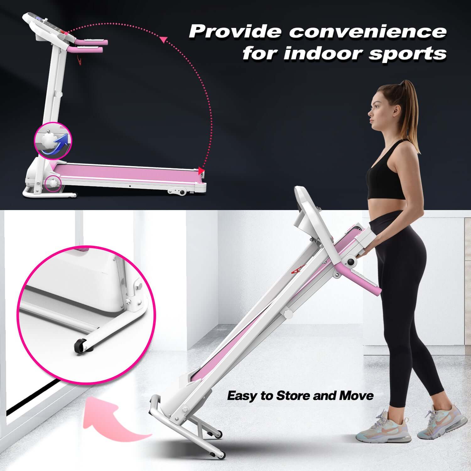 Home Electric Folding Treadmill | Compact 2.5HP Running Machine | Indoor Cardio Treadmill for Home Gym | Foldable Walking and Jogging Treadmill | Space-Saving Quiet Treadmill | Fitness Running Equipment for Apartment | Portable Treadmill with LED Display

