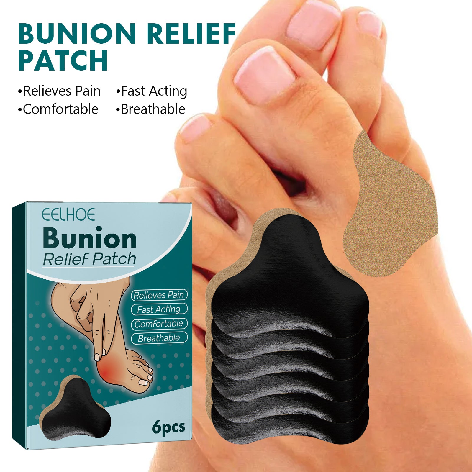 Herbal Bunion Relief Patch | Natural Toe Pain Relief Plaster | Anti-Inflammatory Foot Care Patch | Wormwood and Licorice Bunion Patch | Joint Flexibility Support Patch | Toe Swelling Reduction Patch | Daily Use Bunion Pain Patch | Portable Herbal Foot Care Patch | Bunion Discomfort Relief Patch | Natural Joint Stiffness Alleviation Patch​

