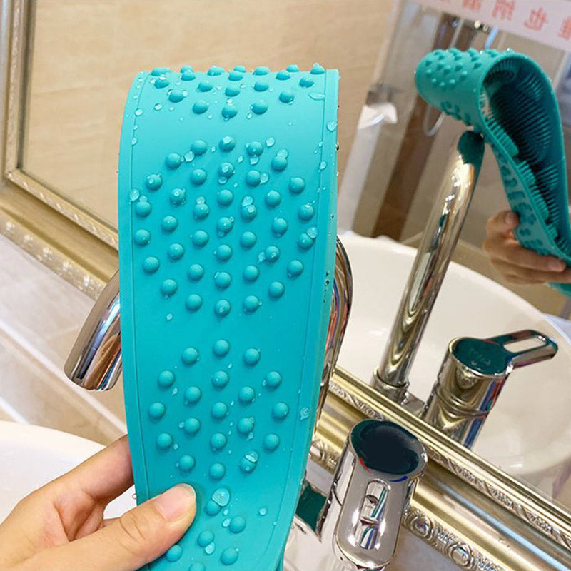 Silicone Back Scrubber Belt | Exfoliating Body Scrubber Strap | Dual-Sided Silicone Bath Belt | Massage Dots Shower Strap | Eco-Friendly Body Exfoliator | Non-Toxic Silicone Shower Belt | High-Temperature Resistant Bath Scrubber​
