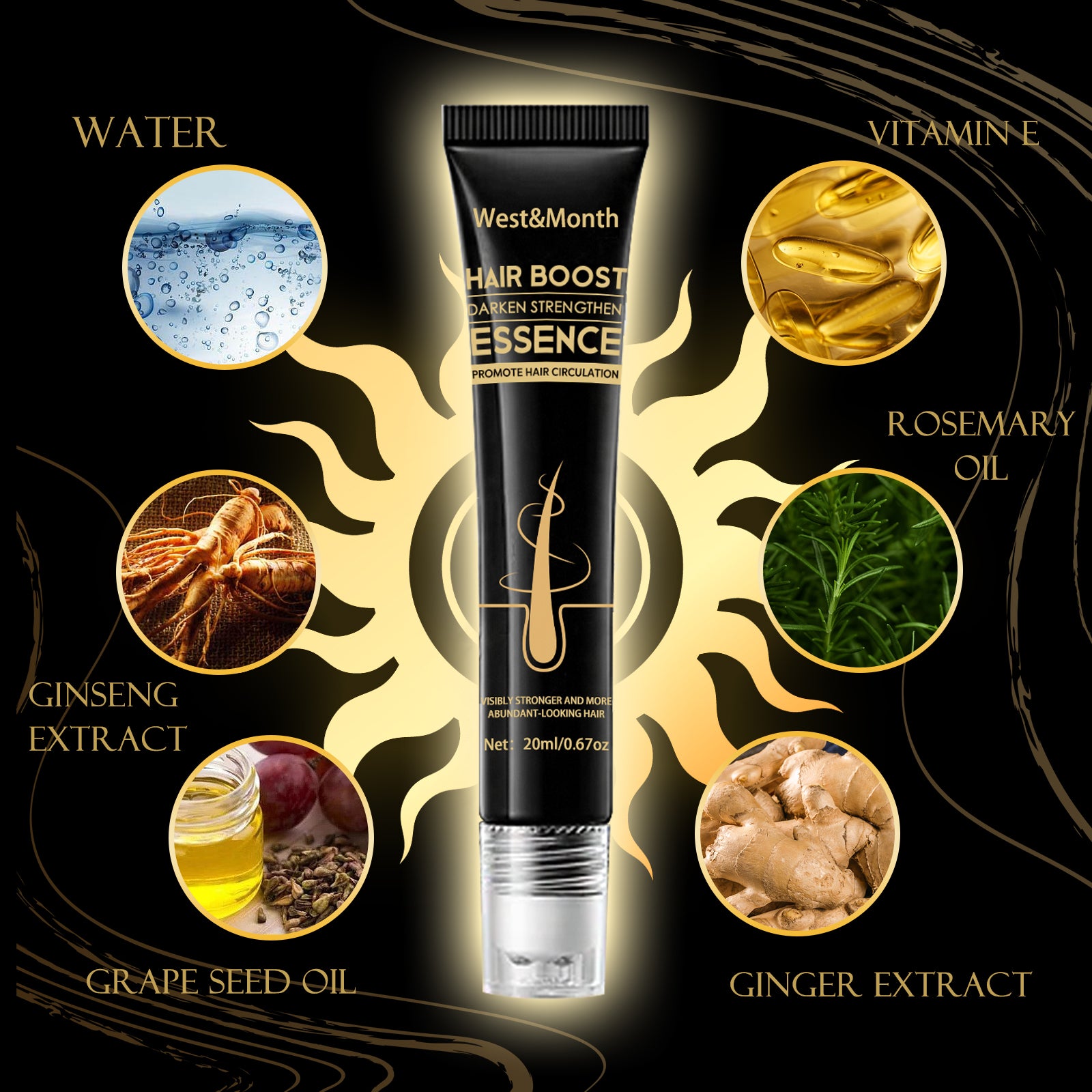 Hair Growth Boosting Essence | Darkening Hair Serum | Strengthening Hair Follicle Treatment | Herbal Hair Growth Essence | Natural Hair Darkening Drops | Thicker Fuller Hair Growth Essence | Anti-Thinning Hair Booster | Hair Pigment Restoring Serum | Healthy Hair Growth Enhancer | Daily Hair Strengthening Essence


