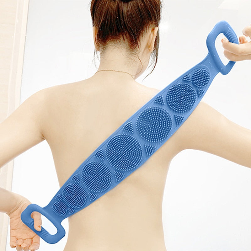 Silicone Back Scrubber Belt | Exfoliating Body Scrubber Strap | Dual-Sided Silicone Bath Belt | Massage Dots Shower Strap | Eco-Friendly Body Exfoliator | Non-Toxic Silicone Shower Belt | High-Temperature Resistant Bath Scrubber​
