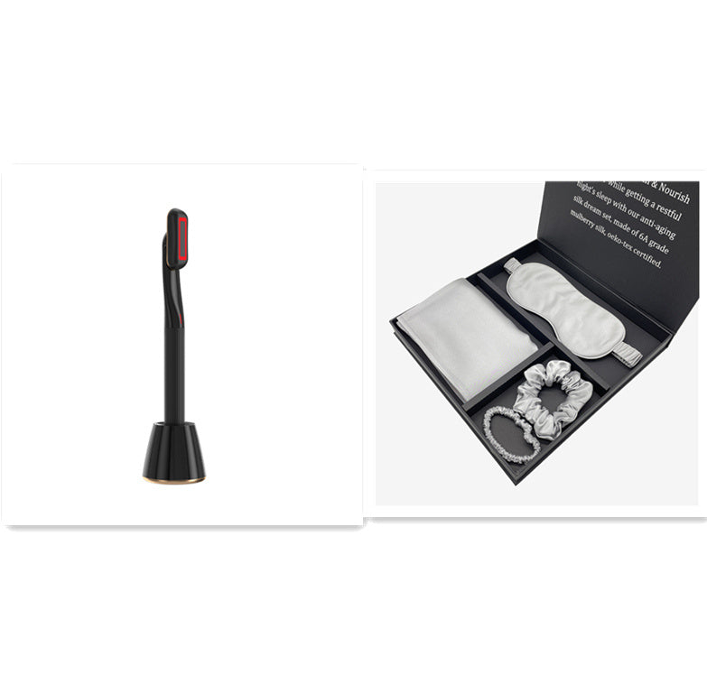 New Upgraded 360 Degrees Rotary Eye Massage Therapeutic Warmth Face Massage Red LED Light 5-in-1 Skincare Tool Wand - Rituel Serein
