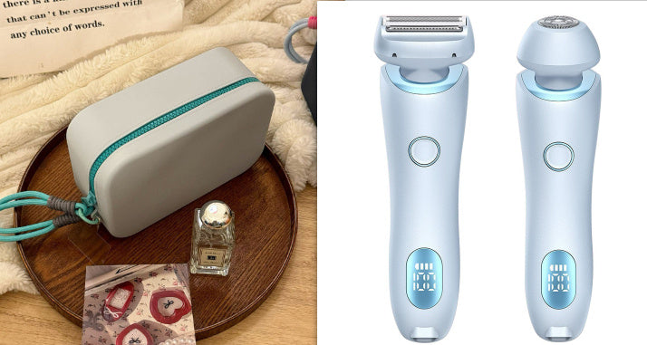 2 In 1 Hair Removal Epilator USB Rechargeable Trimmer Women Body Razor Face Leg Armpit Bikini Hand Pubic Shaver Hair Remover - Rituel Serein