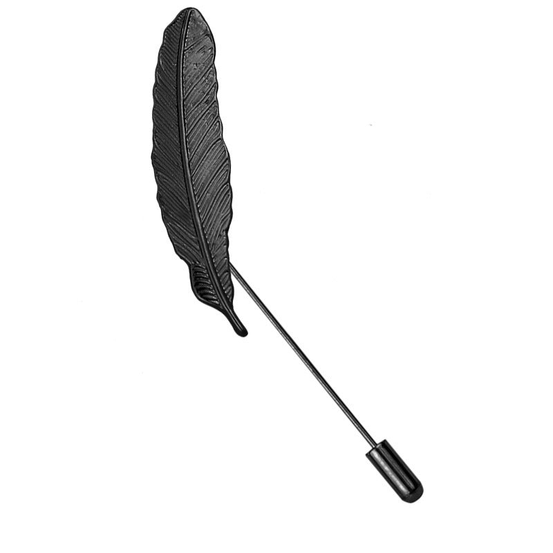 Men's Feather Brooch Academic Style Boutonniere Suit Leaf eprolo