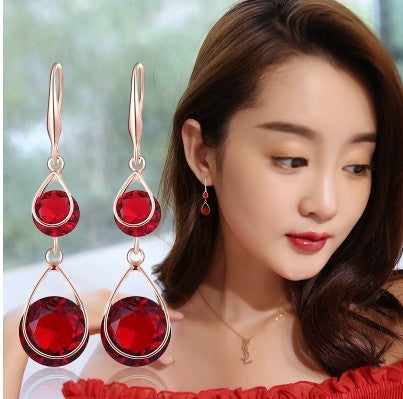 Women's Long Elegant Crystal Earrings eprolo